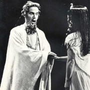 The Magic Flute by Mozart; John Tomlinson (as Sarastro); English National Opera; 1979; with Valerie Masterson; Photo: Donald Southern
