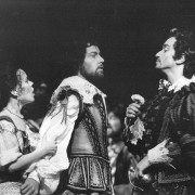 Don Giovanni by Mozart; JT as Masetto with Merja Wirkkala & Ruggero Raimondi; Covent Garden; 1981; cond. Colin Davis prod. Peter Wood; photo: Clive Barda