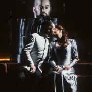 Götterdämmerung by Wagner; JT as Hagen with Donald Maxwell & Kathryn Harries; ROH; February 1991; Photo: Clive Barda/ArenaPAL