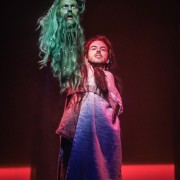 Gawain by Harrison Birtwistle; JT as the Green Knight with François le Roux; ROH; May 1991; Photo: Clive Barda/ArenaPAL