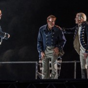 Billy Budd by Britten; JT as Claggart with Simon Keenlyside & Timothy Robinson; ENO; Dec 2005; photo: Clive Barda/ArenaPAL