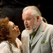 Bluebeard by Béla Bartók; JT as Bluebeard with Sally Burgess (Judith); Opera North; May/June 2005; photo: Bill Cooper