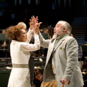 Bluebeard by Béla Bartók; JT as Bluebeard with Sally Burgess (Judith); Opera North; May/June 2005; photo: Bill Cooper