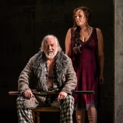 Lady Macbeth of Mtsensk by Shostakovitch; JT as Boris with Eva-Maria Westbroek; ROH; Apr 2018; photo: Clive Barda/ArenaPAL