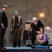 Lady Macbeth of Mtsensk by Shostakovitch; JT as Boris with Peter Bronder, John Daszak, & Eva-Maria Westbroek; ROH; Apr 2018; photo: Clive Barda/ArenaPAL