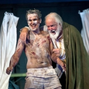 King Lear by Shakespeare; JT as King Lear with Anthony Flaum (Edgar); The Grange Festival, Hampshire; July 2021; photo: SIMON ANNAND