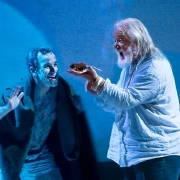 King Lear by Shakespeare; JT as King Lear with Anthony Flaum (Edgar); The Grange Festival, Hampshire; July 2021; photo: SIMON ANNAND